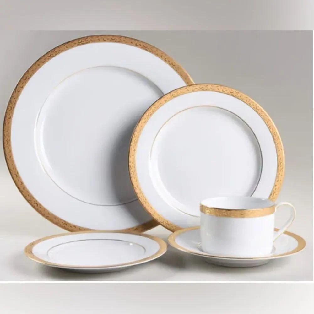 Nikko 5 Piece Place Setting Gold Filigree